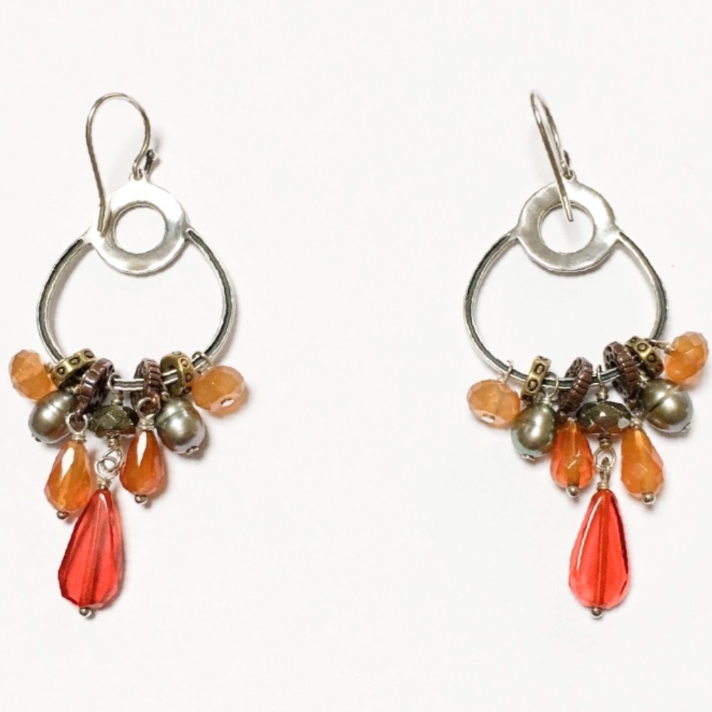 NEW SILPADA 925 Radiate Agate Charm Earrings W2420